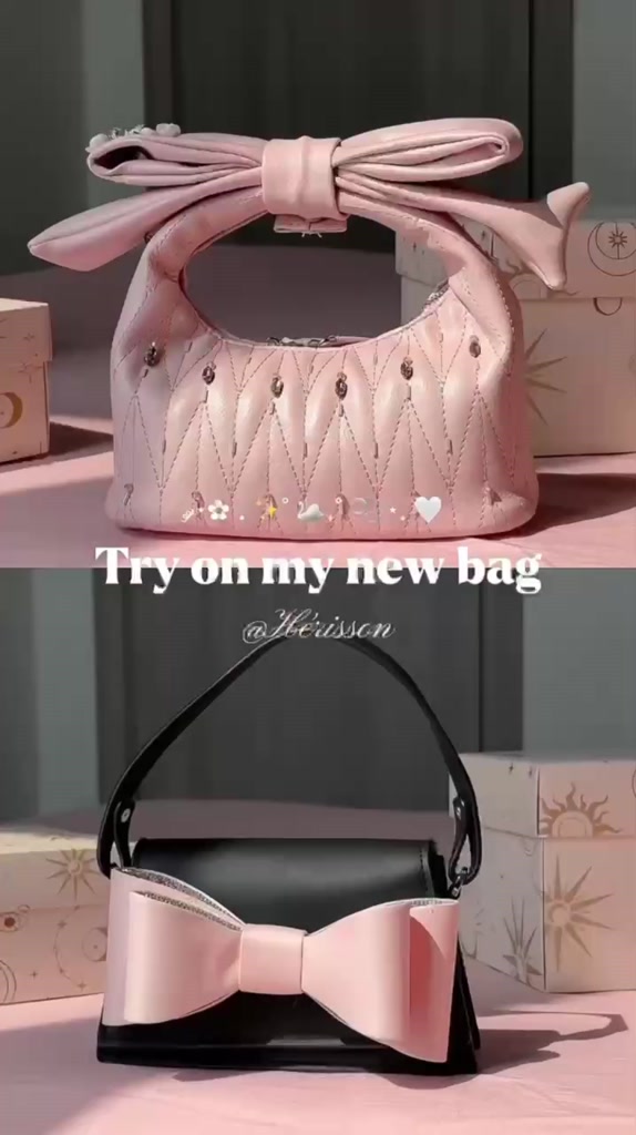 Túi xách nữ 𝐂𝐡𝐥𝐨𝐞 𝐛𝐚𝐠 Hérisson màu hồng chần bông KÈM NƠ THÁO RỜI | BigBuy360 - bigbuy360.vn