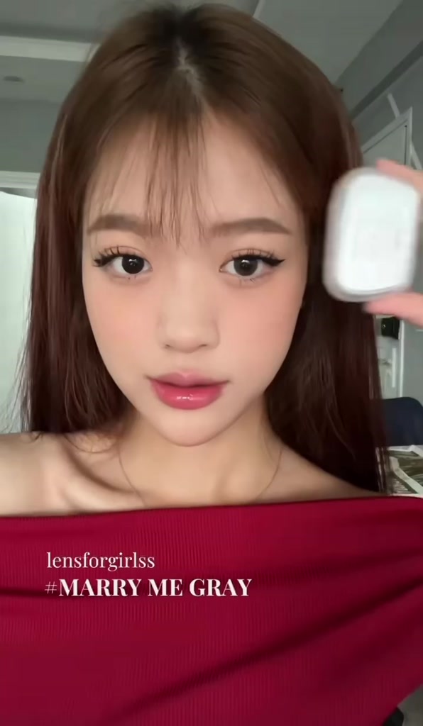 (OLENS) Kính áp tròng sz GIÃN TRÒNG xám trà MARRY ME GRAY chính hãng KOREA  | HSD 3-6 tháng | Lens cận | LENSFORGIRLSS | BigBuy360 - bigbuy360.vn