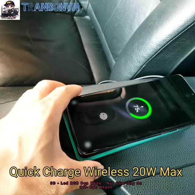 Sạc nhanh không dây 20W ô tô & văn phòng