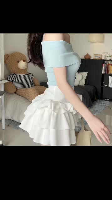 Chân váy ngắn 3 tầng cạp chun có bảo hộ xinh sang chảnh ozenka , đầm ngắn bồng xòe nữ đính nơ đen trắng gợi cảm đẹp | BigBuy360 - bigbuy360.vn