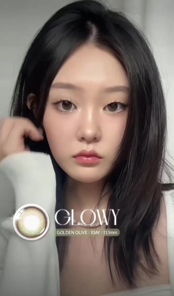 (OLENS) Lens 1 ngày | Kính áp tròng hiệu ứng phủ bóng GLOWY OLIVE chính hãng KOREA | LENSFORGIRLSS | BigBuy360 - bigbuy360.vn