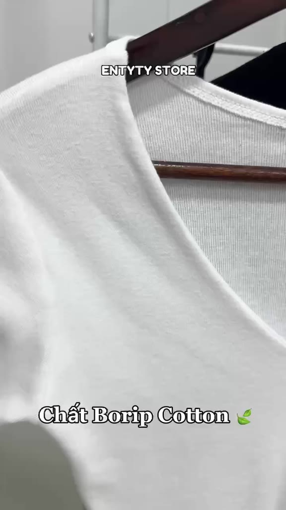 Áo Tay Dài Cổ Tim chất cotton ôm body tôn dáng - Áo thun nữ đẹp cổ V | BigBuy360 - bigbuy360.vn