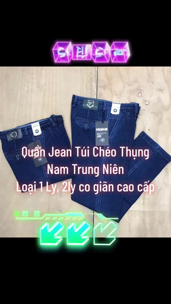 Quần Jean Túi Chéo Nam Trung Niên