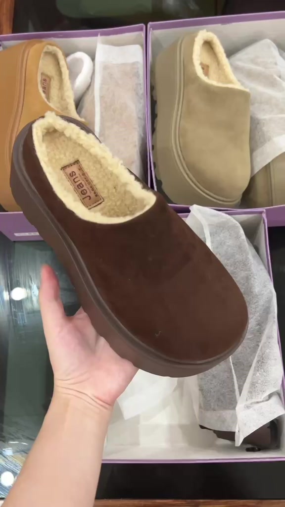 [CHÂN TO TĂNG SIZE] Dép sục 7cm hàng siêu cấp đế cao LÓT LÔNG CỪU QCCC cao cấp full box | BigBuy360 - bigbuy360.vn