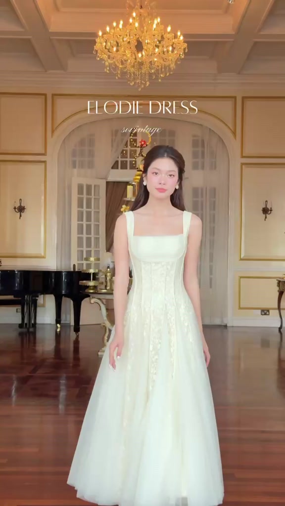 SÒ VINTAGE - ELODIE đầm maxi ren ánh phối lưới | BigBuy360 - bigbuy360.vn
