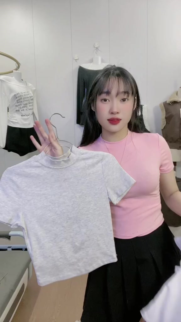 PQ08-Áo thun cộc tay cổ cao 3cm crotop Babytee PQ.Store From Ôm Thời Trang Cá Tính Cực Xinh | BigBuy360 - bigbuy360.vn