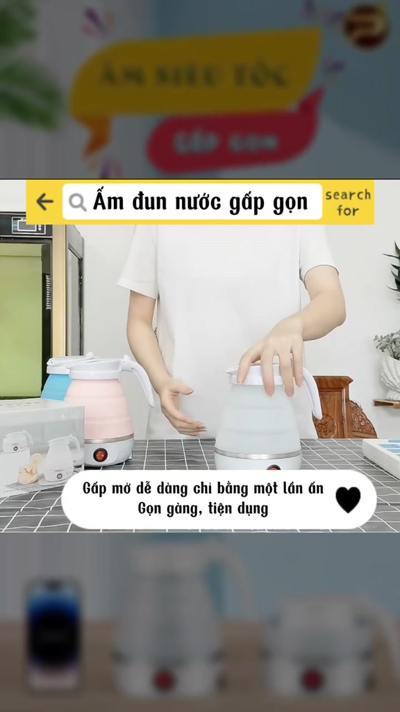 Ấm Đun Nước Mini Có Thể Gấp Gọn