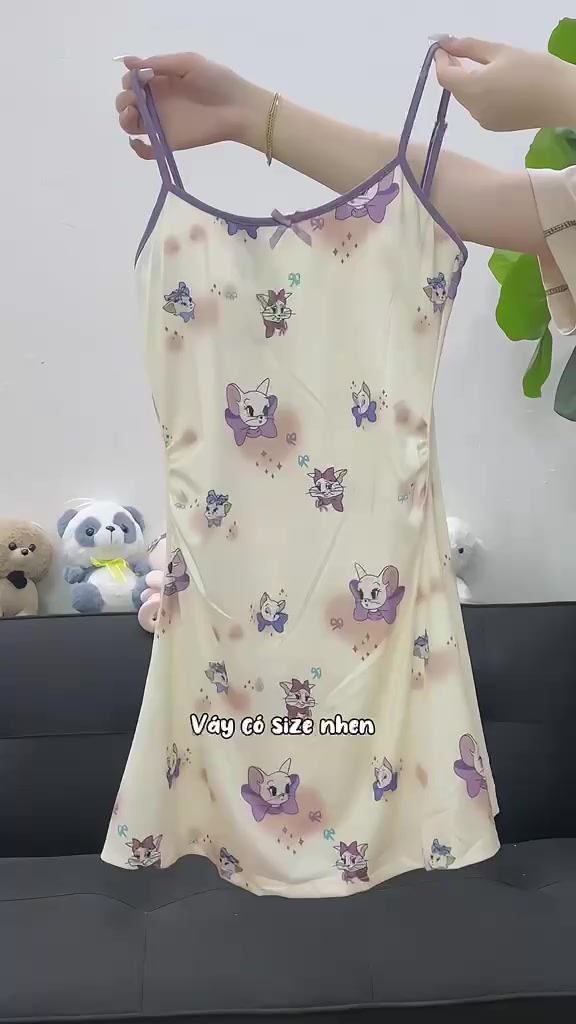 Váy Ngủ - Đầm Thun Mặc Nhà, Đi Chơi Họa Tiết Nàng Mèo Toodles Galore Dễ Thương VN596 | BigBuy360 - bigbuy360.vn