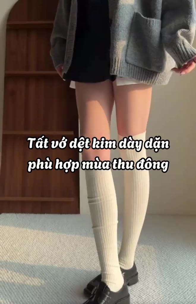 Tất bắp chân nữ vớ ống dài Nhật Bản cao cấp cho nữ chất cotton dệt kim dày dặn ấm áp TD88 | BigBuy360 - bigbuy360.vn