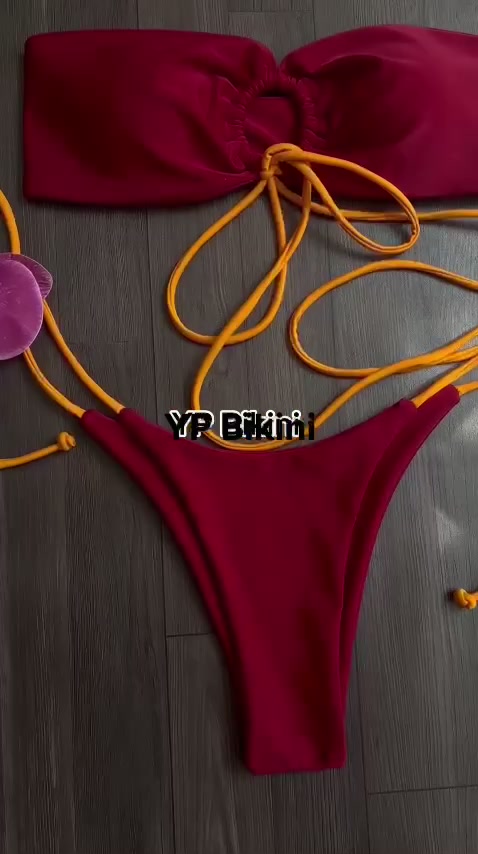 Bikini 2 mảnh cup ngực phối dây cao cấp( sẵn hàng- che tên) | BigBuy360 - bigbuy360.vn