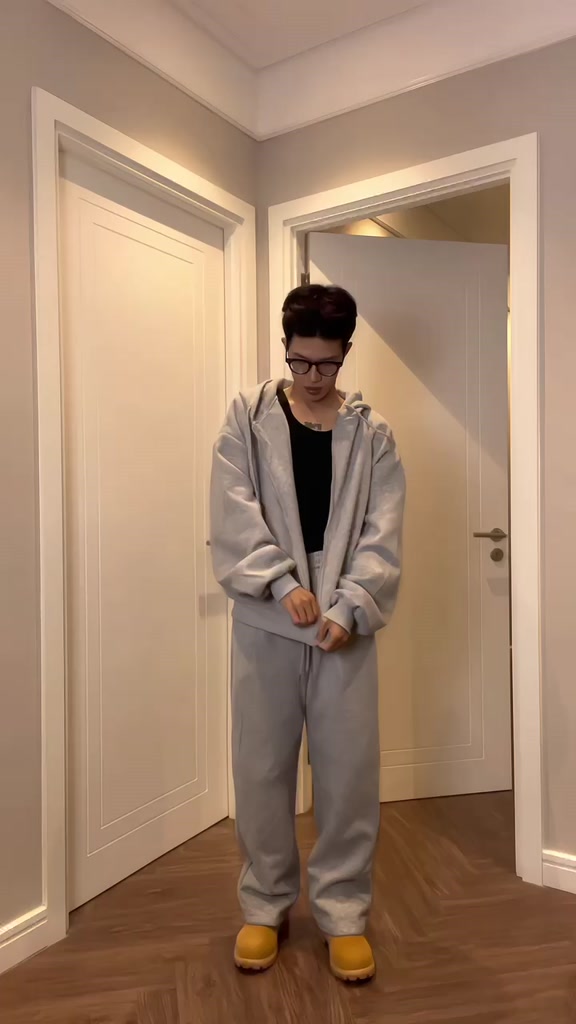 Set Hoodie Zip Form Boxy Nỉ Hàn Cao Cấp