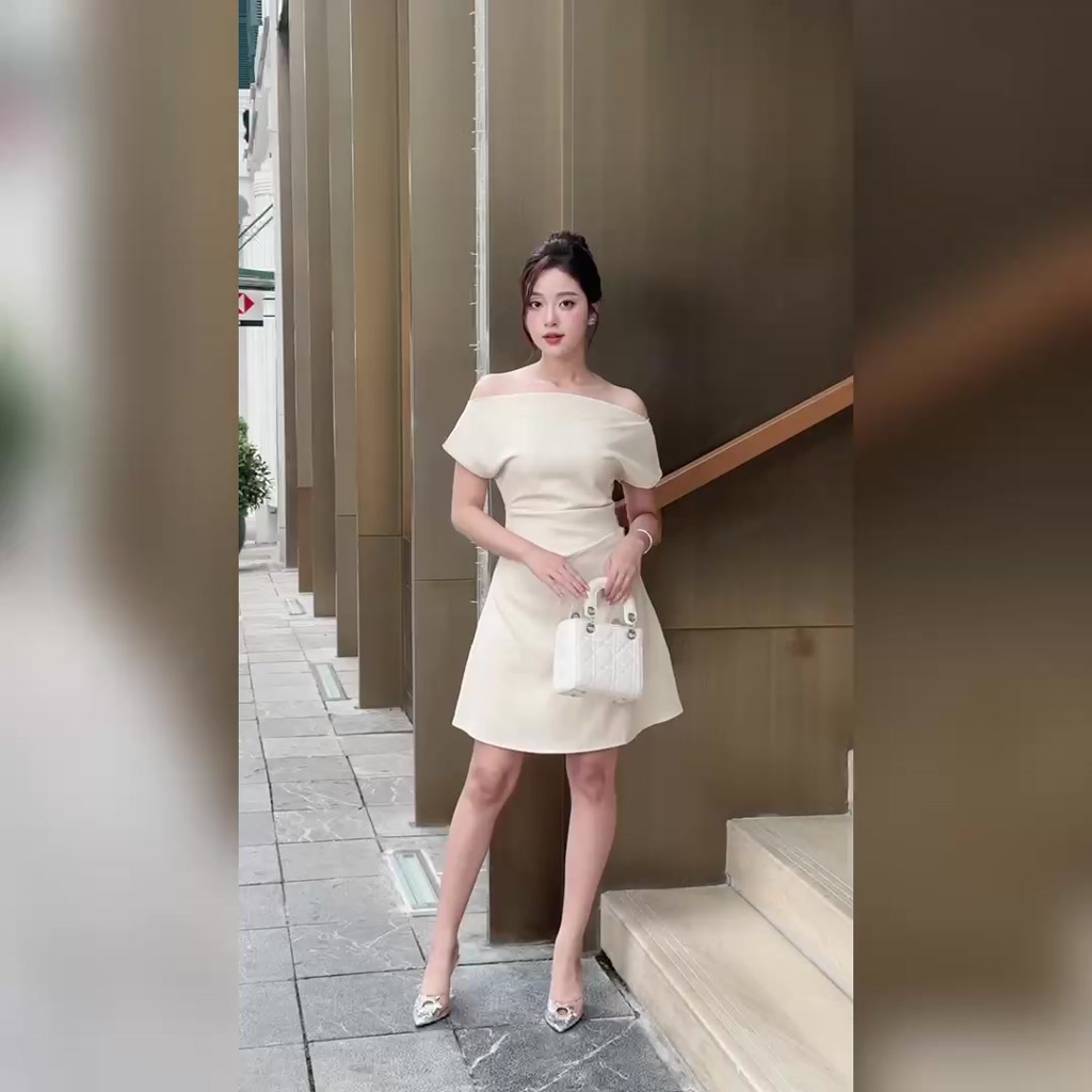 Váy thiết kế BIGSIZE 2 lớp,  lệch vai dáng A, đầm dự tiệc tiểu thư thanh lịch nhiều màu | BigBuy360 - bigbuy360.vn