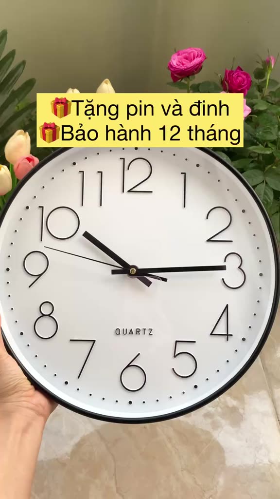 Đồng hồ treo tường kim trôi Quartz cao cấp không ồn, treo phòng khách phòng ngủ( Tặng pin và đinh, 20cm/30cm/35cm) | BigBuy360 - bigbuy360.vn