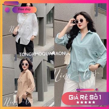Áo sơ mi dài tay unisex ❤️sơ mi trơn ❤️ dáng rộng 1 túi ulzzang msp38661