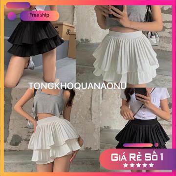  Chân váy nữ 2 tầng xếp ly ❤️chân váy ngắn có quần trong❤️ chất tuyết mưa về đủ màu MSP83799 