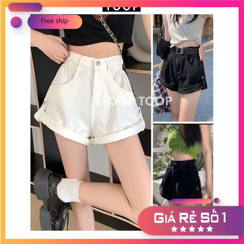 Quần short gấp gấu thời trang nữ lưng cao mặc thoải mái tôn dáng đi chơi ở nhà dạo phố xinh đẹp năng động - M50