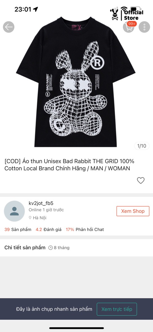 Cod] Áo Thun Unisex Bad Rabbit The Grid 100% Cotton Local Brand Chính Hãng  / Man / Woman | Shopee Việt Nam