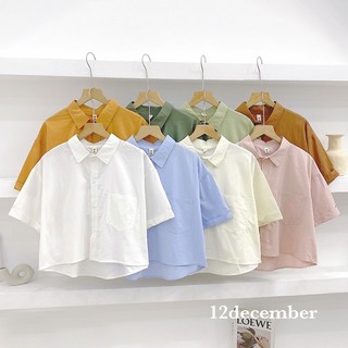 sơ mi croptop tay gập