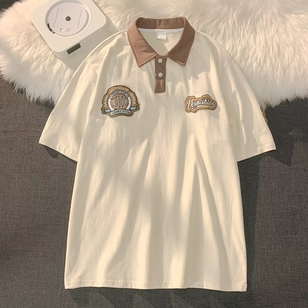 Áo Polo Dáng Rộng Thời Trang Hàn Quốc Đơn Giản Dành Cho Nam áo polo nam áo polo nam form rộng áo polo bé gái