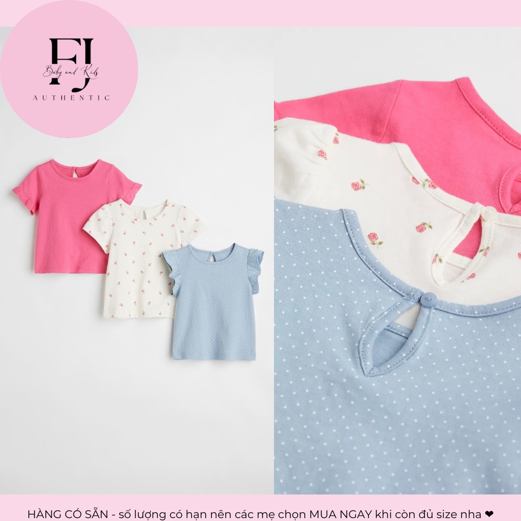 Áo thun trẻ em chính hãng HM, áo bé gái áo thun tách sét, hàng hiệu cho bé