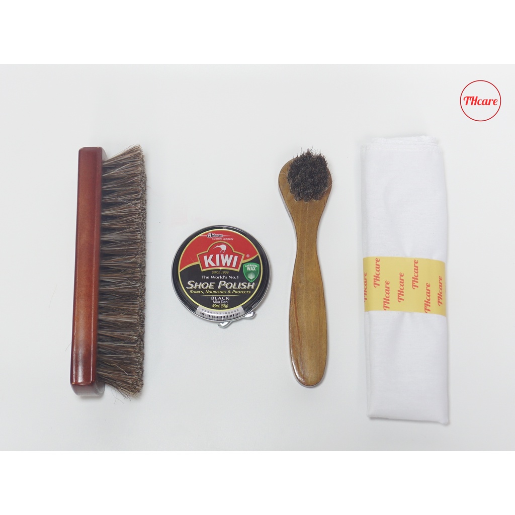 Bộ xi đánh giày Kiwi màu đen 4 món