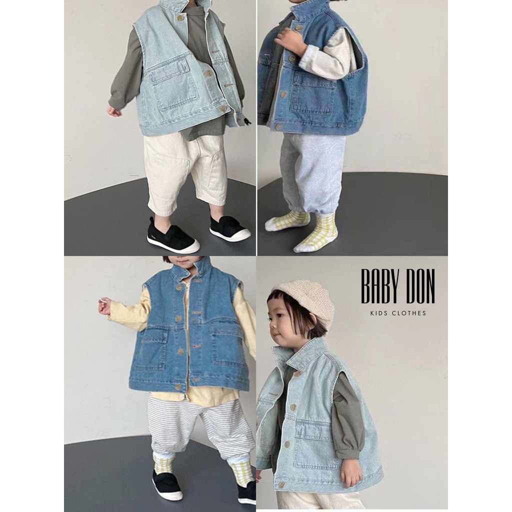 Gile Jean Mềm Đơn GIãn Cá Tính Unisex Bé Trai Bé Gái