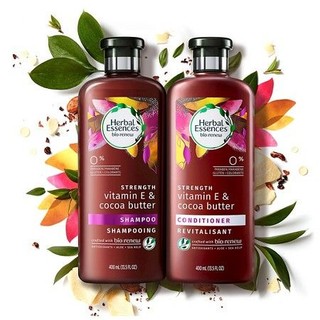 Dầu gội/xả giúp tóc khoẻ Herbal Essences Biorenew Vitamin E & Cocoa Butter Strength 400ml (Mỹ)