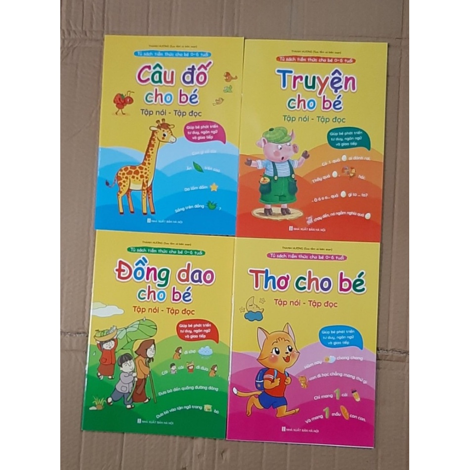 Sách tiềm thức đồng dao - thơ - truyện - câu đố giúp bé tập nói tập đọc thương hiệu Việt Hà M647 bộ 4 quyển
