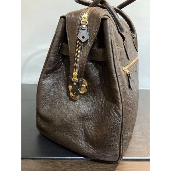 Túi dáng hm da đà điểu thật mới 42cm