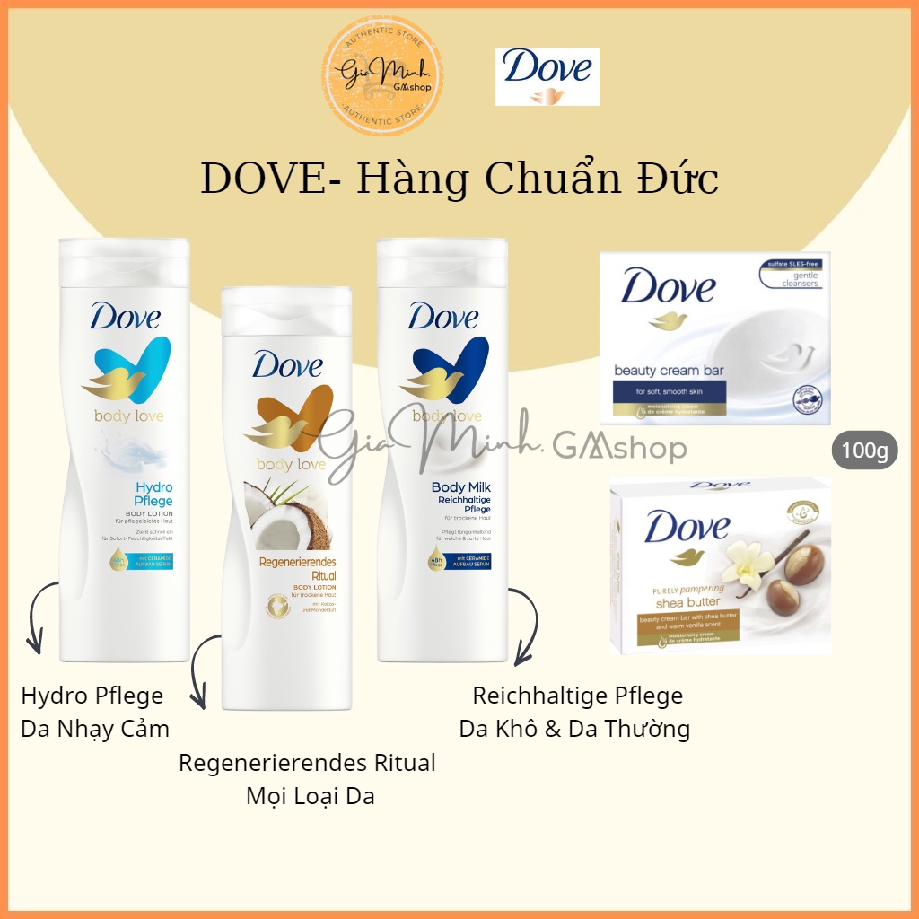 Sữa Dưỡng Thể 400ml, xà phòng xà bông Dove dưỡng ẩm, sáng mịn da - Nội Địa ĐỨC