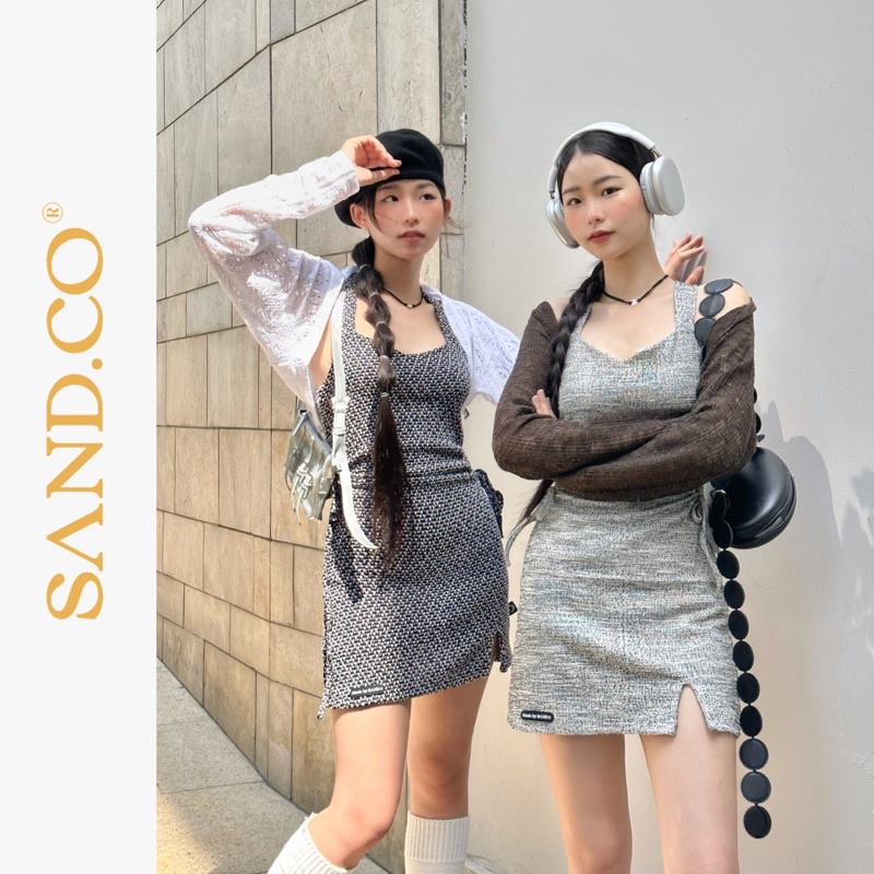 SAND Đầm ôm body có cutout và kèm áo khoác ngoài - FIRST DATE DRESS