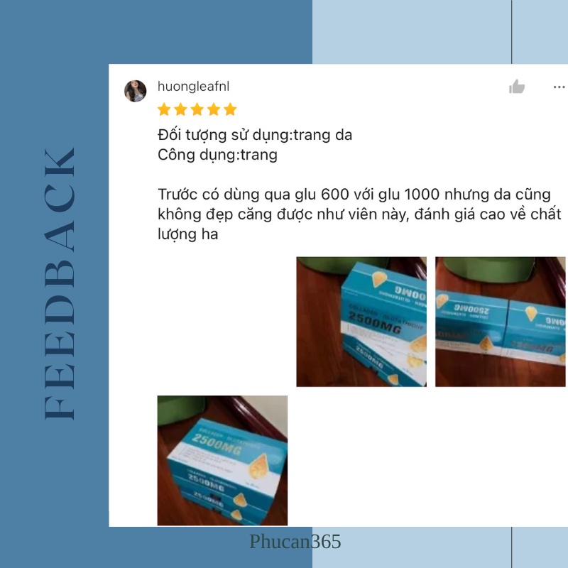 Viên uống trắng da glutathione colagen 2500mg hộp 30 viên da trắng bật tông tức thì