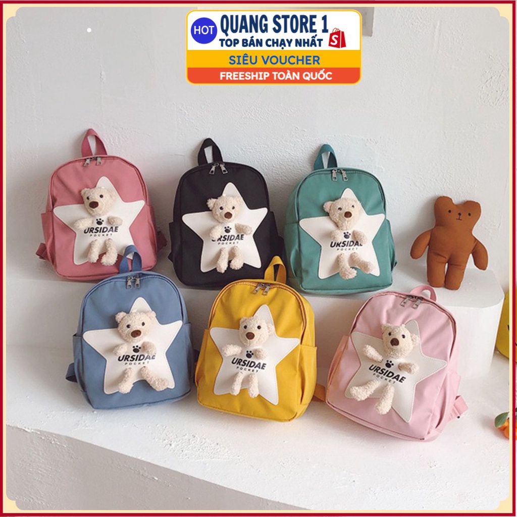 PVN32802 Balo đính gấu cho bé mẫu giáo, cặp cho bé đi nhà trẻ từ 1 đến 5 tuổi T2