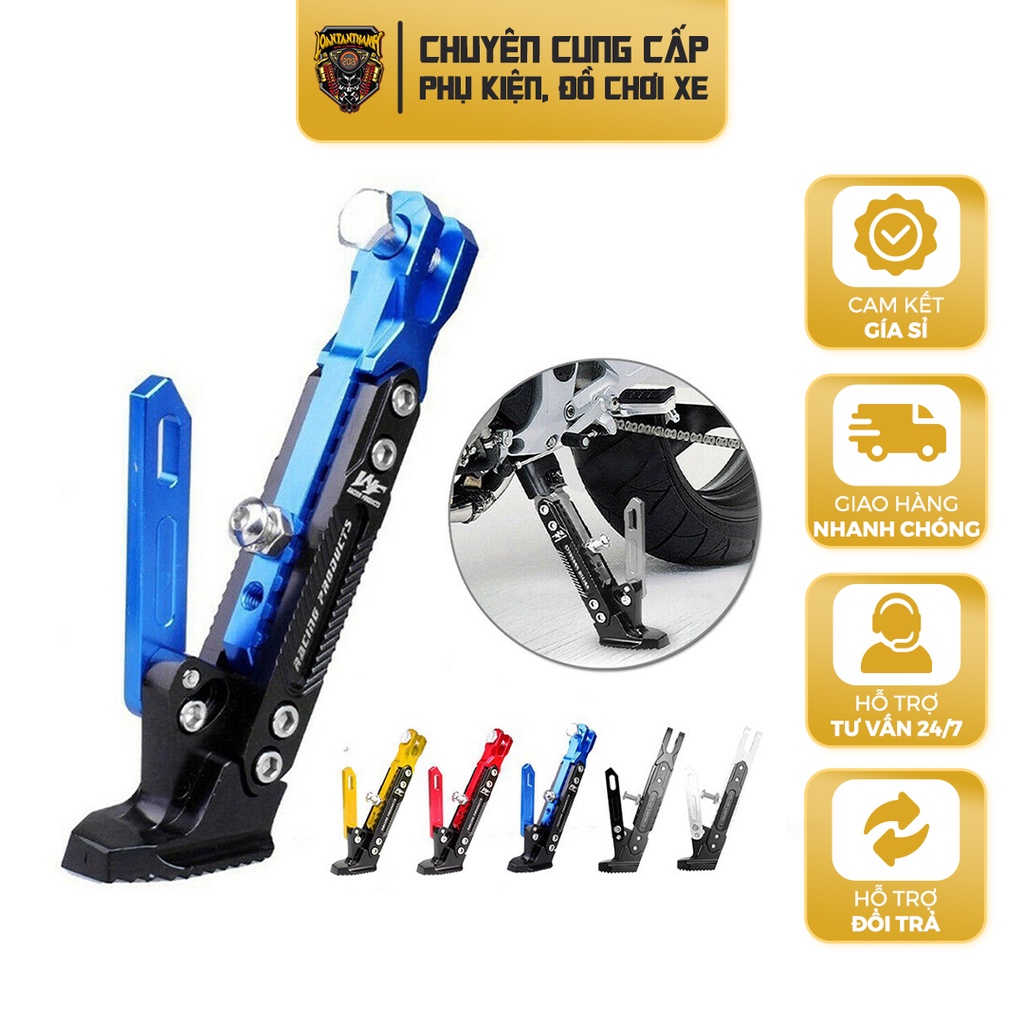 Chân Chống Tăng Chỉnh Gắn Xe Máy & Xe Điện Chất Liệu Nhôm Nguyên Khối CNC Cứng Cáp