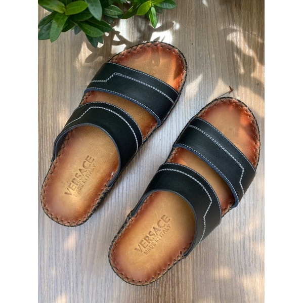 Dép 2 quai da bò thủ công cao cấp