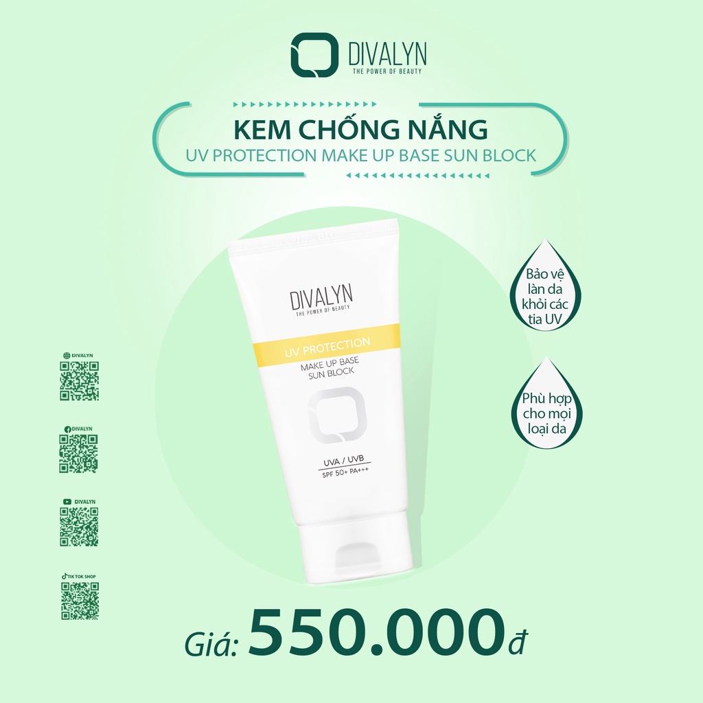 Kem Chống Nắng DivaLyn Hàn Quốc, Kem Chống Nắng Nâng Tông, Bảo Vệ Da
