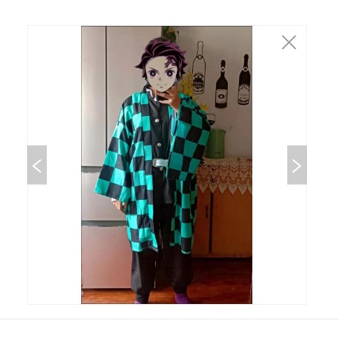 Áo khoác kimono cosplay nhân vật Tanjiro trong Kimetsu no Yaiba vào dịp Halloween
