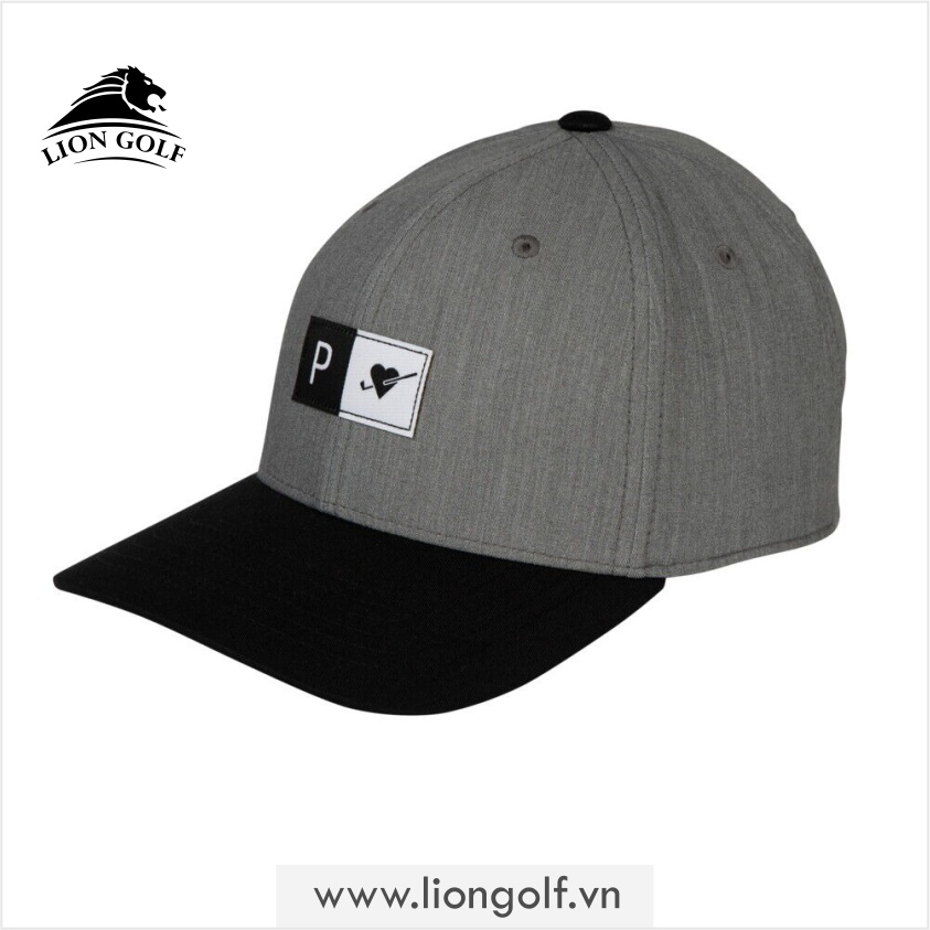 Nón kết golf Puma logo gậy golf xuyên tim xám - 02340601