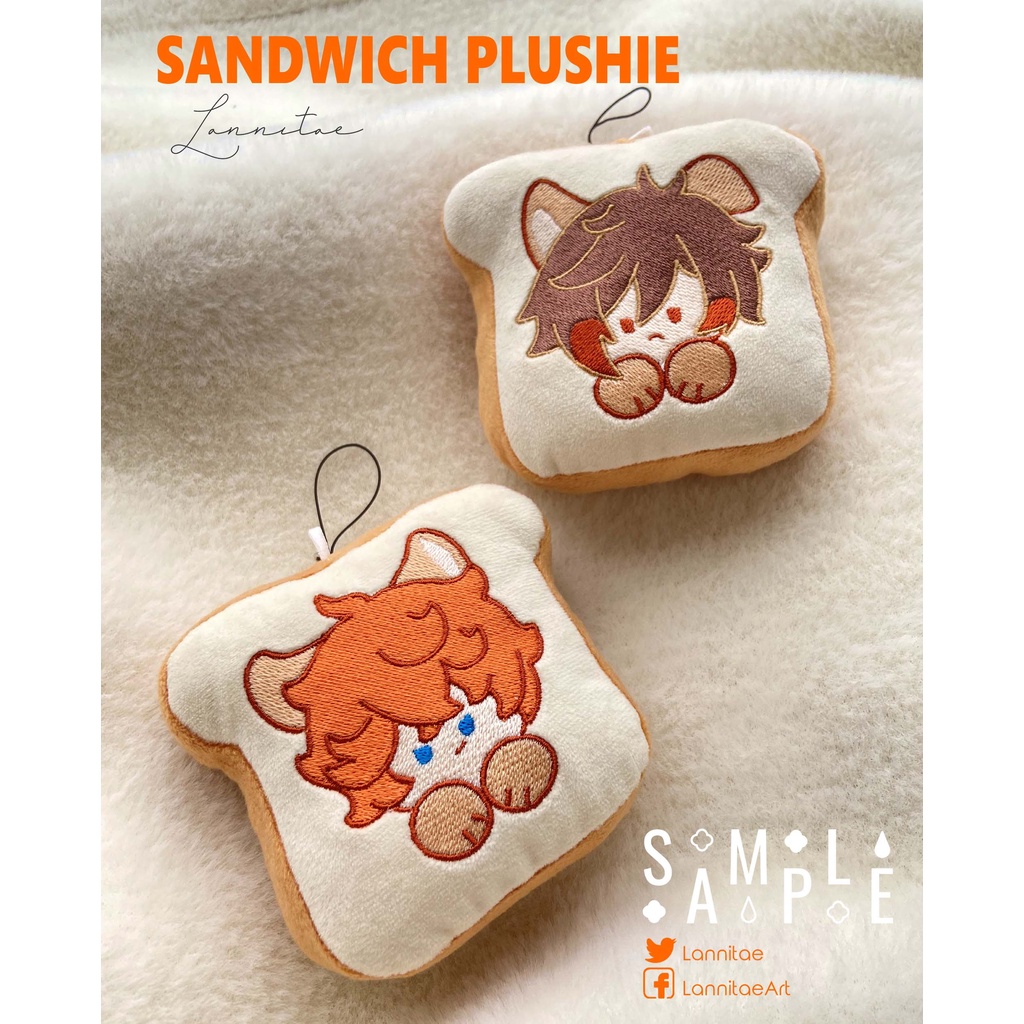 Plushie nhồi bông bánh mỳ sandwich nhân vật Genshin Impact
