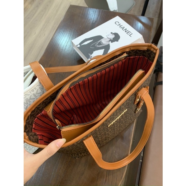 Túi xách nữ Mk to đựng vừa a4 phù hợp mang đi làm, công sở, túi tote size 33cm đi học M144 | BigBuy360 - bigbuy360.vn