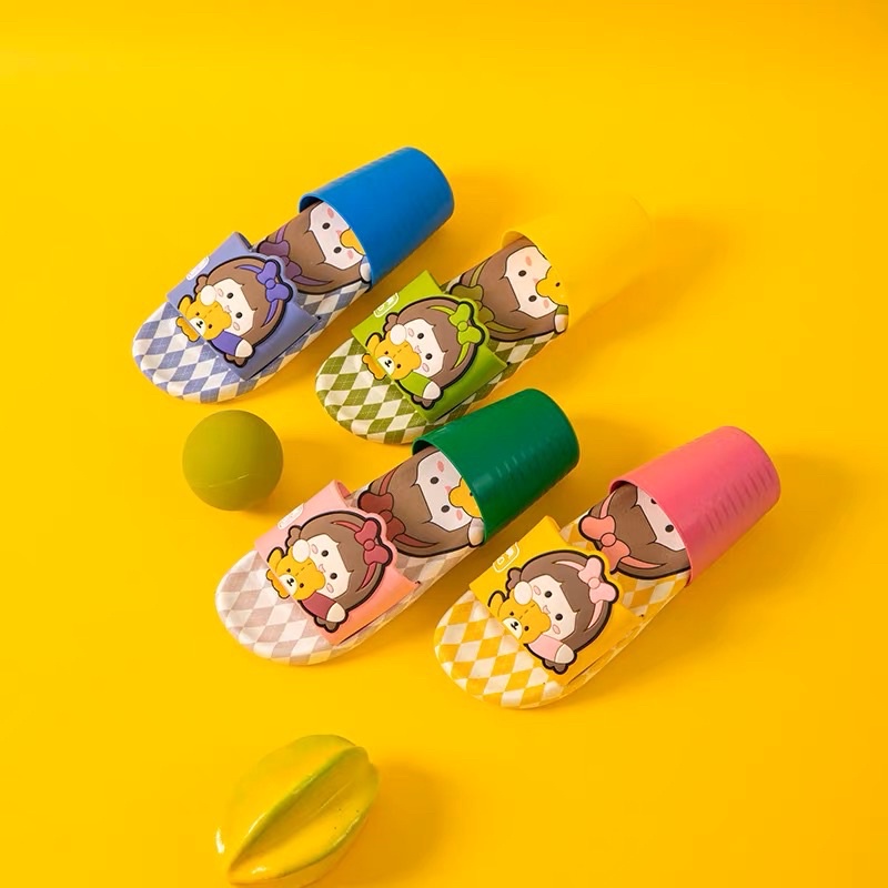 Dép nhựa hình bé gái đeo nơ đế nhựa dẻo dễ thương có ảnh thật 2023