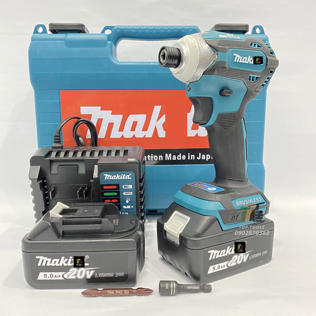 Máy bắt vít Makita, Máy bắn vít, bắn tôn , Mẫu mới, Sử dụng chân Pin thông dụng, Động cơ không chổi than, Pin 10Cell