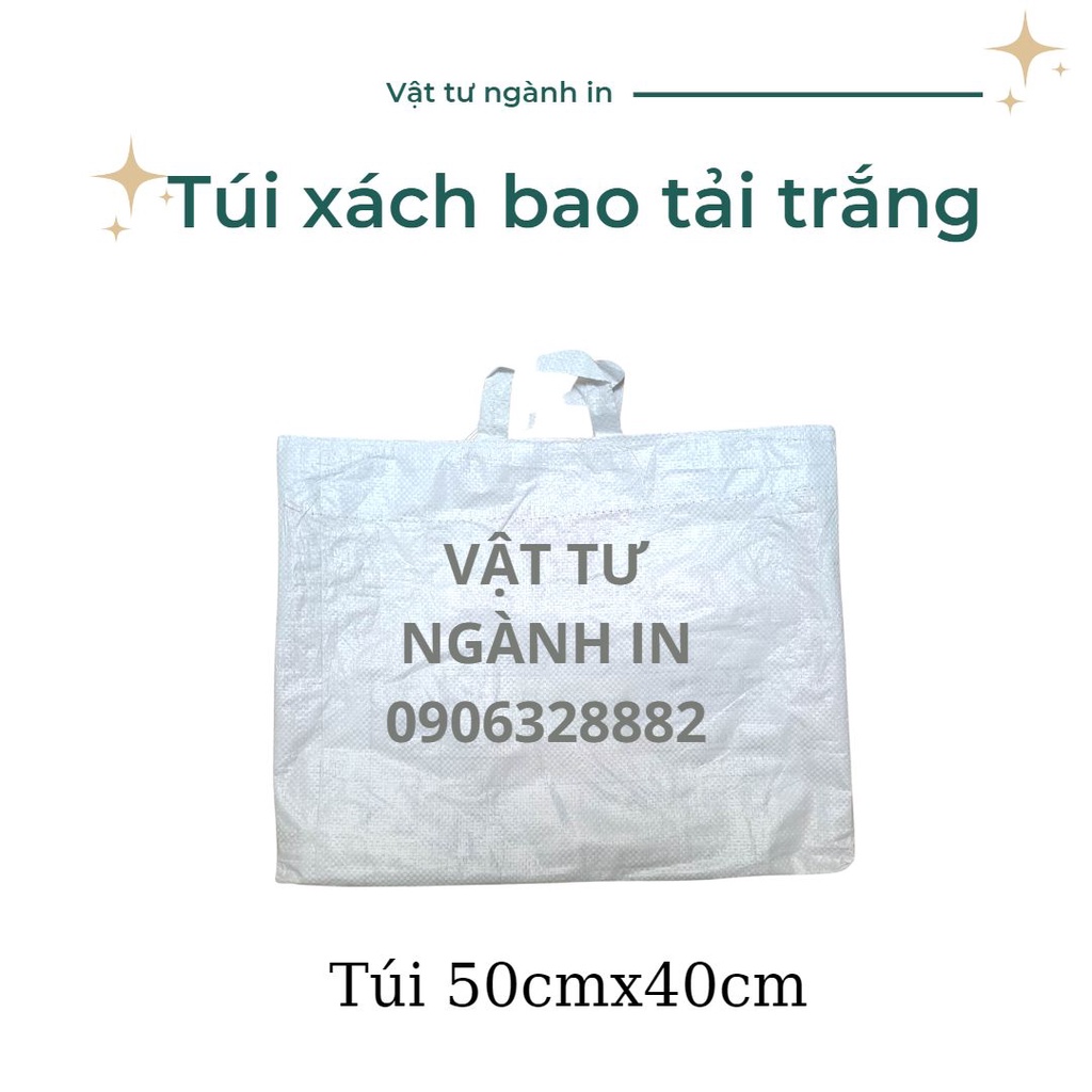 Túi xách bao tải trắng, túi bao tải tái chế, giỏ xách tay đi chợ, đựng đồ đa năng
