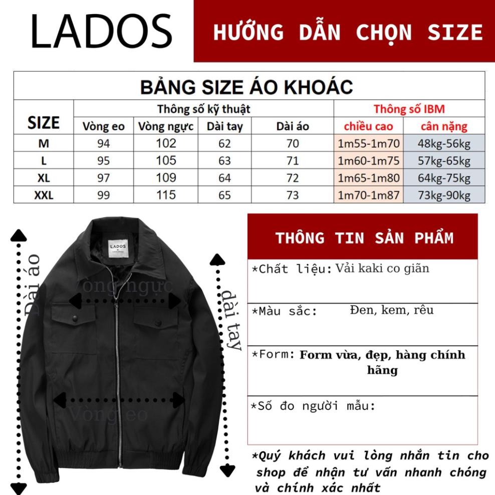 Áo khoác nam kaki túi hộp Hàn Quốc LADOS - LADOS 2073 dễ phối đồ, co giãn, túi trong rộng rãi hàng đẹp
