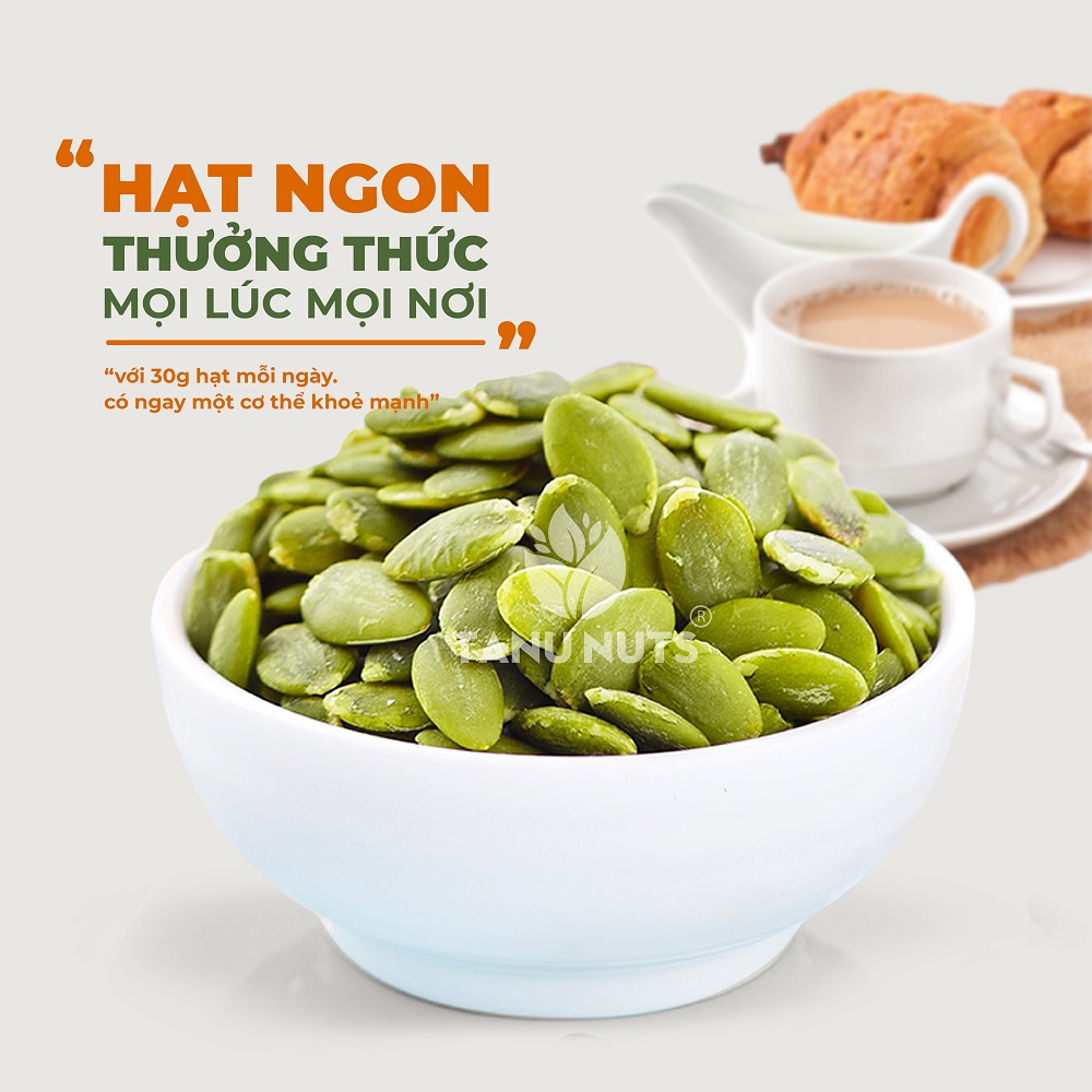 Nhân hạt bí xanh sấy TANU NUTS hạt bí xanh tách vỏ Ấn Độ tốt cho người ăn kiêng, giảm cân.