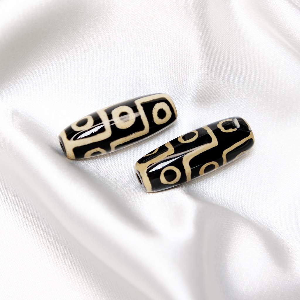 Viên Dzi 9 mắt màu đen Võ Gia Gems