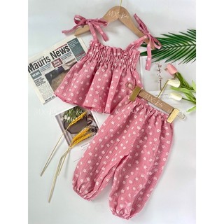 [MX-Kids] Bộ Đũi Xốp 2 Dây Hoa Quần ALIBABABA Tone Màu Pastel Xinh Xẻo (7-25kg)