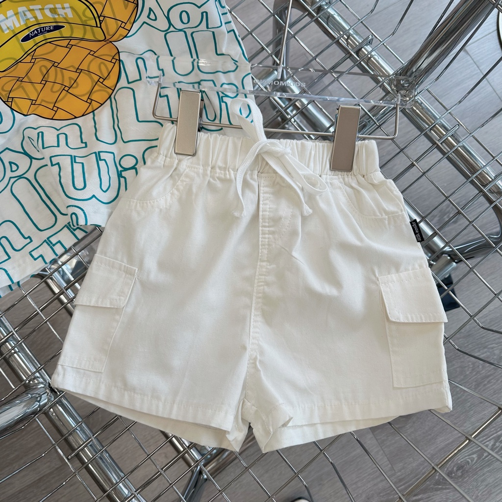Short đùi basic màu trắng cho bé trai