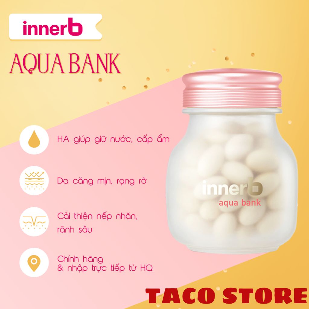 Viên uống cấp nước Innerb Aqua Bank 56 viên - Giúp da trắng hồng, căng mịn