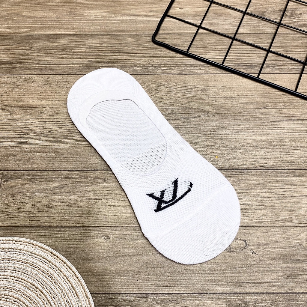 Tất lười nam, tất vô hình, tất nam cố thấp chống trượt phối chữ thời trang - TV17